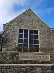 Front view of academic building after window washing provided by school cleaning services in Maryland.