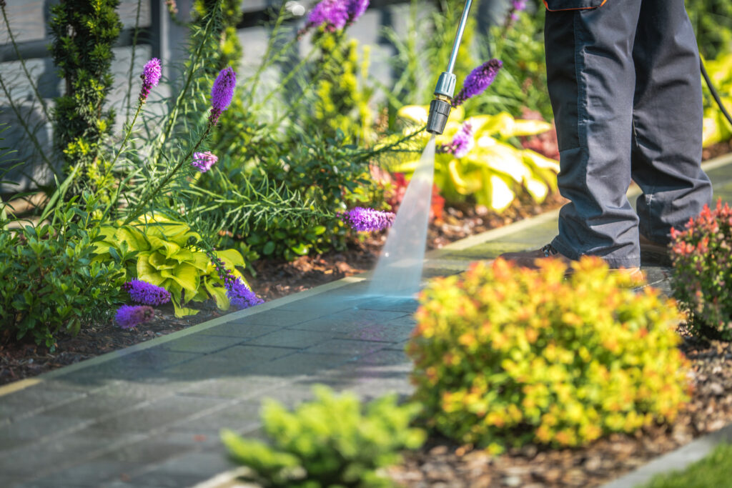 Pressure Washing Garden Path, exterior spring cleaning