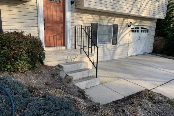 Single Family Home_Porch Steps Concrete Pressure Washed_Abingdon MD